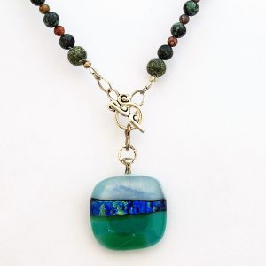 Turquoise green pendant and necklace