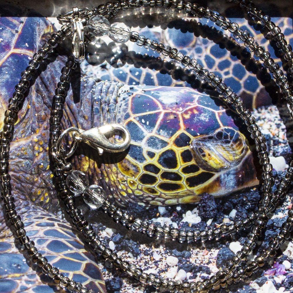 Turtle and purple grey mask lanyard