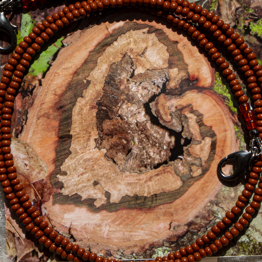 Heart photo with brown mask lanyard